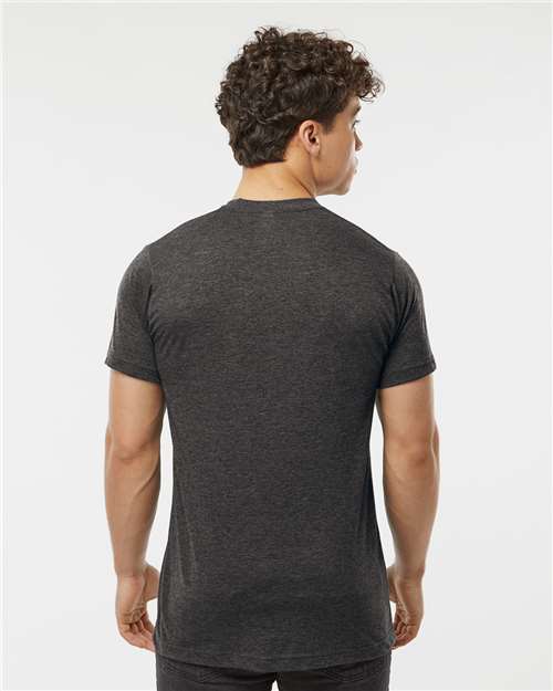 Tultex 241 Unisex Poly-Rich T-Shirt - Heather Graphite - model back