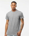 Tultex 241 Unisex Poly-Rich T-Shirt - Heather Grey - model front