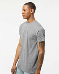Tultex 241 Unisex Poly-Rich T-Shirt - Heather Grey - model side