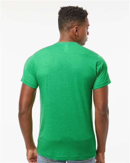 Tultex 241 Unisex Poly-Rich T-Shirt - Heather Kelly - model back