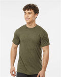 Tultex 241 Unisex Poly-Rich T-Shirt - Heather Military Green - model front