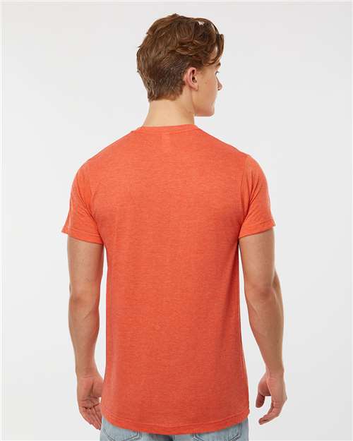 Tultex 241 Unisex Poly-Rich T-Shirt - Heather Orange - model back