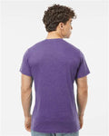 Tultex 241 Unisex Poly-Rich T-Shirt - Heather Purple - model back