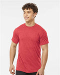 Tultex 241 Unisex Poly-Rich T-Shirt - Heather Red - model front