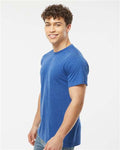Tultex 241 Unisex Poly-Rich T-Shirt - Heather Royal - model side