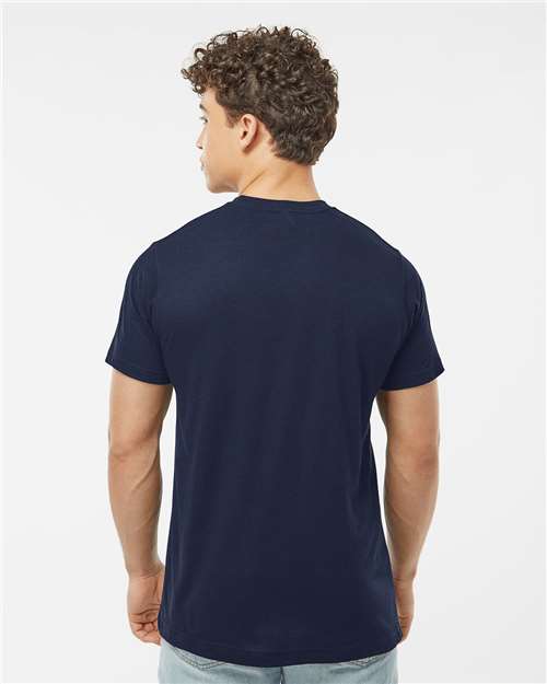 Tultex 241 Unisex Poly-Rich T-Shirt - Navy - model back