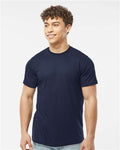 Tultex 241 Unisex Poly-Rich T-Shirt - Navy - model front