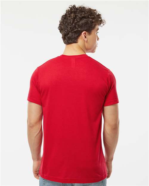 Tultex 241 Unisex Poly-Rich T-Shirt - Red - model back