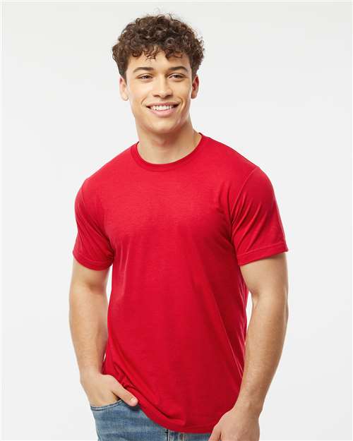 Tultex 241 Unisex Poly-Rich T-Shirt - Red - model front
