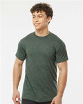 Tultex 241 Unisex Poly-Rich T-Shirt - Heather Hunter - model front