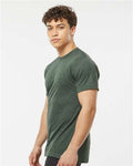 Tultex 241 Unisex Poly-Rich T-Shirt - Heather Hunter - model side