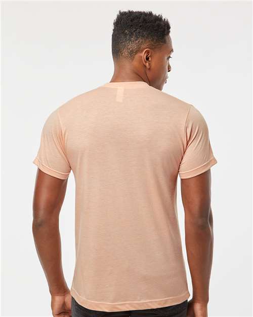 Tultex 241 Unisex Poly-Rich T-Shirt - Heather Peach - model back