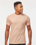 Tultex 241 Unisex Poly-Rich T-Shirt - Heather Peach - model front