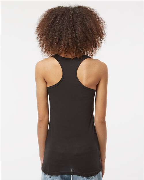 Tultex 190 Women's Poly-Rich Racerback Tank Top - Black - model back