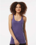 Tultex 190 Women's Poly-Rich Racerback Tank Top - Heather Purple - model front