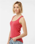 Tultex 190 Women's Poly-Rich Racerback Tank Top - Heather Red - model side