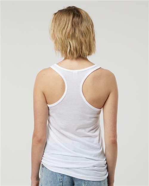 Tultex 190 Women's Poly-Rich Racerback Tank Top - White - model back