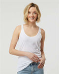 Tultex 190 Women's Poly-Rich Racerback Tank Top - White - model front