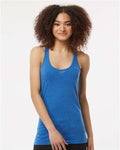 Tultex 190 Women's Poly-Rich Racerback Tank Top - Heather Royal - model front