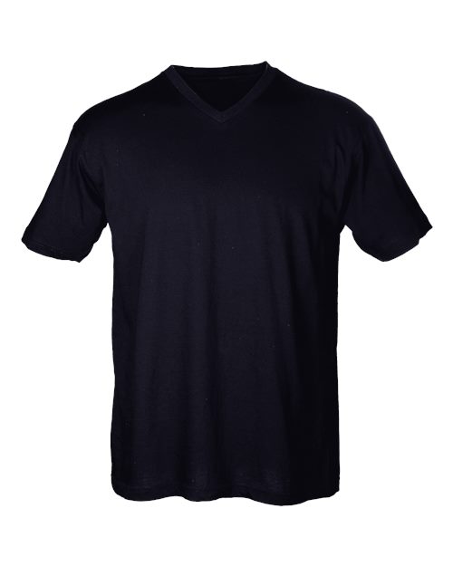 Tultex 206 Men's Fine Jersey V-Neck T-Shirt - Black - front