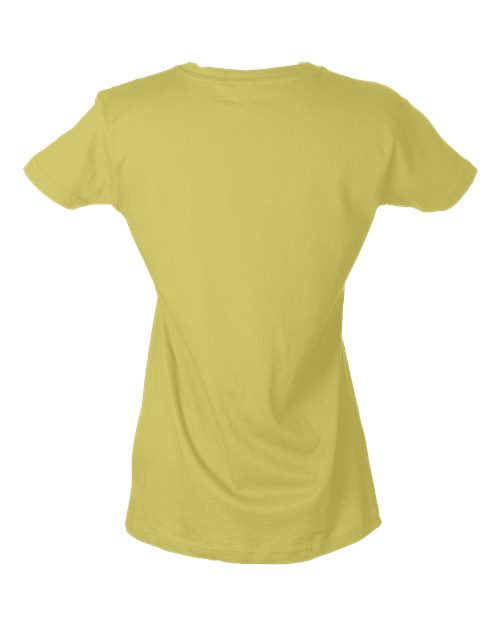 Tultex 213 Women's Fine Jersey Slim Fit T-Shirt - Lemon - back
