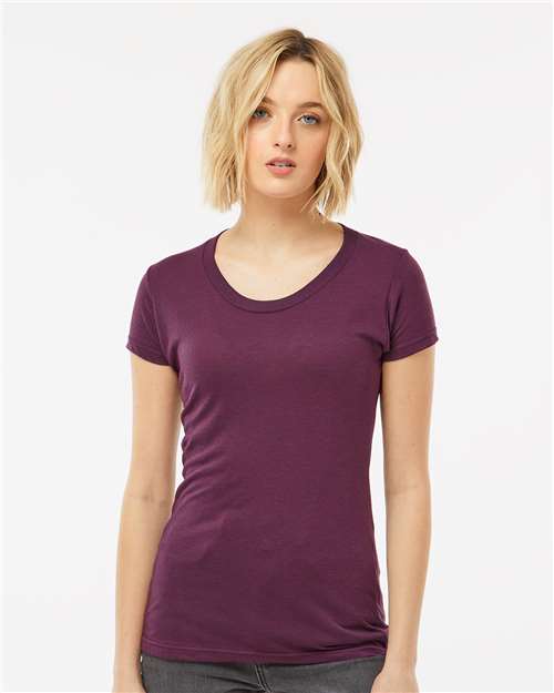 Tultex 253 Women's Tri-Blend T-Shirt - Berry Tri Blend - model front