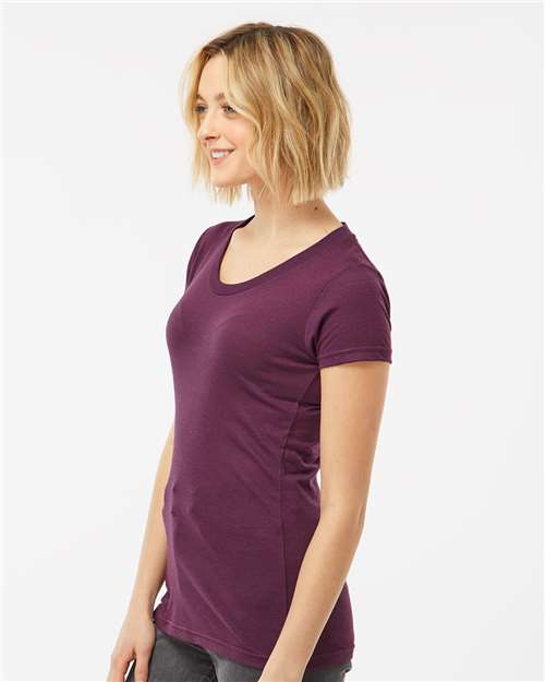 Tultex 253 Women's Tri-Blend T-Shirt - Berry Tri Blend - model side