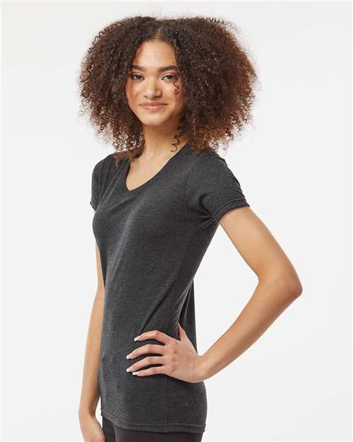 Tultex 253 Women's Tri-Blend T-Shirt - Graphite Tri Blend - model side