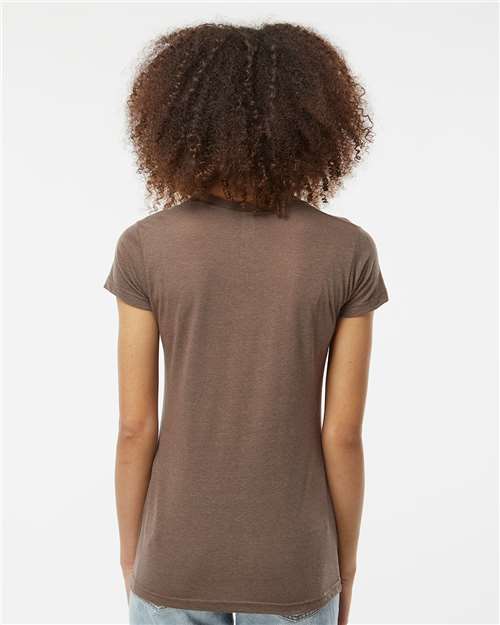 Tultex 253 Women's Tri-Blend T-Shirt - Mocha Tri Blend - model back