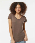 Tultex 253 Women's Tri-Blend T-Shirt - Mocha Tri Blend - model front