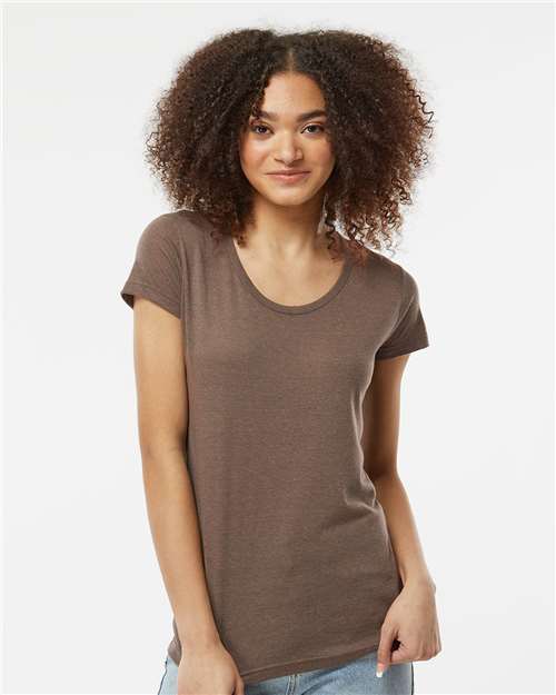 Tultex 253 Women's Tri-Blend T-Shirt - Mocha Tri Blend - model front