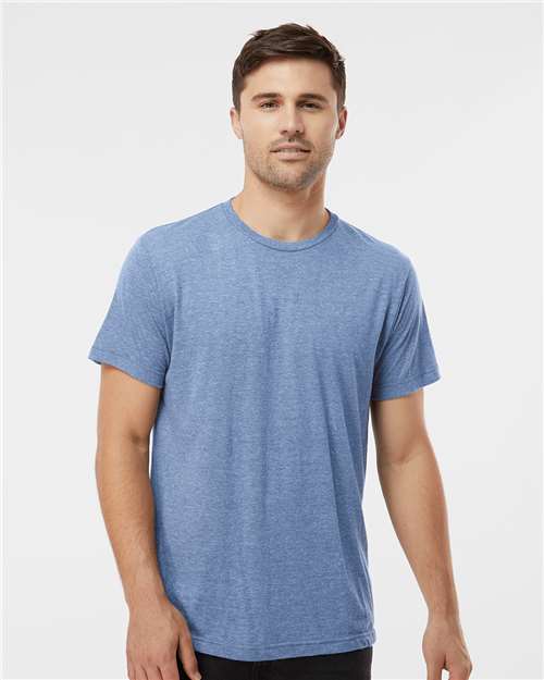 Tultex 254 Men's Tri-Blend T-Shirt - Athletic Blue Tri Blend - model front