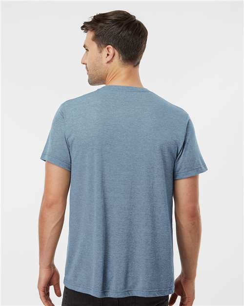 Tultex 254 Men's Tri-Blend T-Shirt - Denim Tri Blend - model back