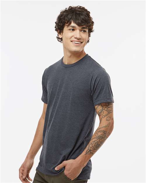 Tultex 254 Men's Tri-Blend T-Shirt - Graphite Tri Blend - model side