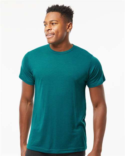 Tultex 254 Men's Tri-Blend T-Shirt - Jade Tri Blend - model front