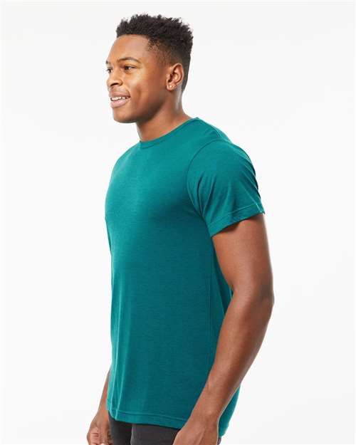 Tultex 254 Men's Tri-Blend T-Shirt - Jade Tri Blend - model side