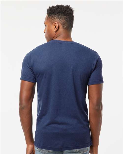 Tultex 254 Men's Tri-Blend T-Shirt - Midnight Tri Blend - model back
