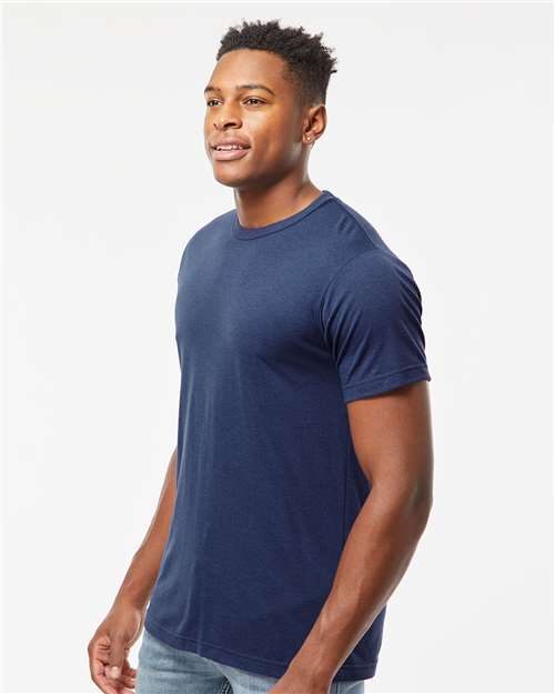 Tultex 254 Men's Tri-Blend T-Shirt - Midnight Tri Blend - model side