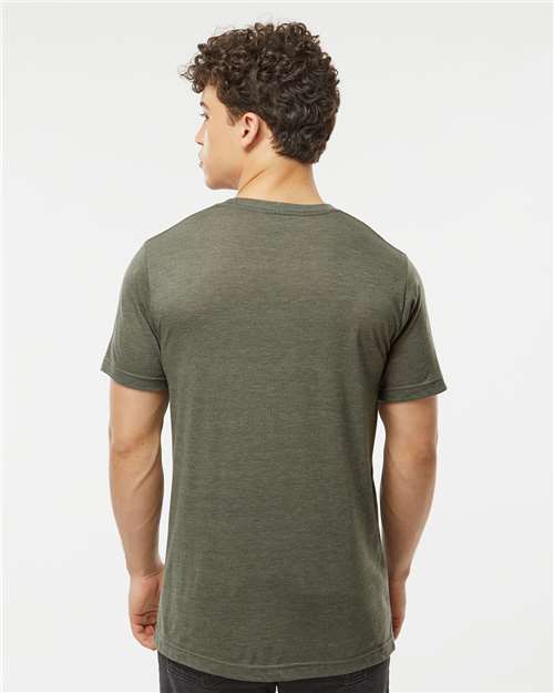 Tultex 254 Men's Tri-Blend T-Shirt - Military Tri Blend - model back