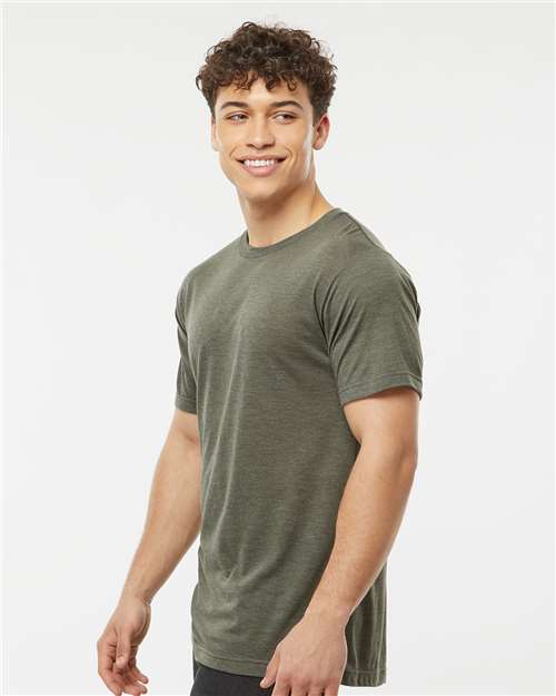 Tultex 254 Men's Tri-Blend T-Shirt - Military Tri Blend - model side