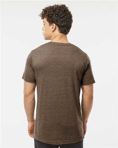 Tultex 254 Men's Tri-Blend T-Shirt - Mocha Tri Blend - model back