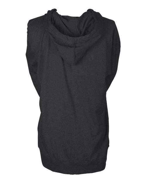 Tultex 260 Unisex Beach Full-Zip Hooded Long Sleeve T-Shirt - Heather Charcoal - back