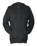 Tultex 260 Unisex Beach Full-Zip Hooded Long Sleeve T-Shirt - Heather Charcoal - front