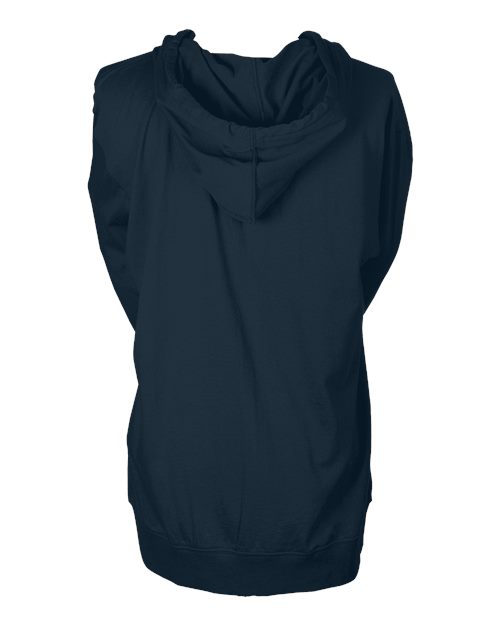 Tultex 260 Unisex Beach Full-Zip Hooded Long Sleeve T-Shirt - Navy - back