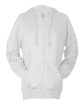 Tultex 260 Unisex Beach Full-Zip Hooded Long Sleeve T-Shirt - White - front