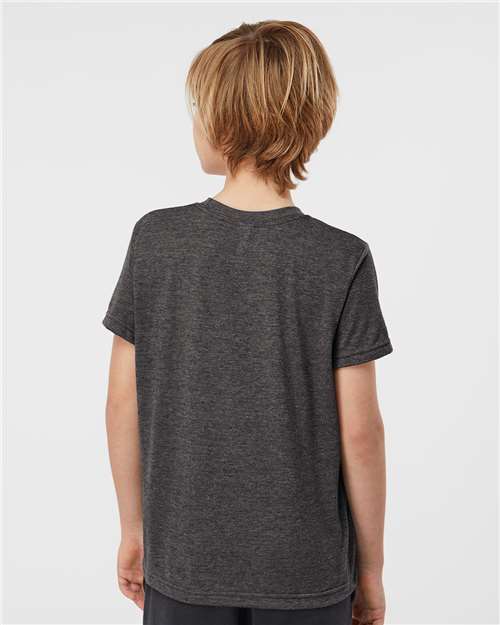 Tultex 265 Youth Poly-Rich T-Shirt - Heather Graphite - model back