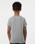 Tultex 265 Youth Poly-Rich T-Shirt - Heather Grey - model back