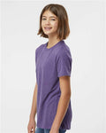 Tultex 265 Youth Poly-Rich T-Shirt - Heather Purple - model side