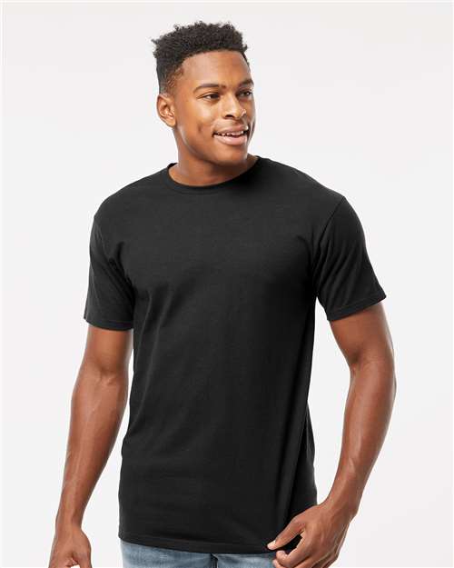 Tultex 290 Unisex Heavyweight Jersey T-Shirt - Black - model front