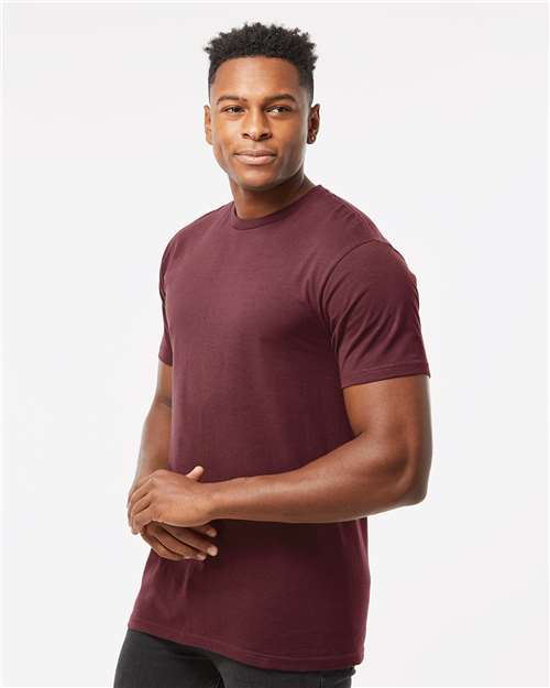 Tultex 290 Unisex Heavyweight Jersey T-Shirt - Burgundy - model side